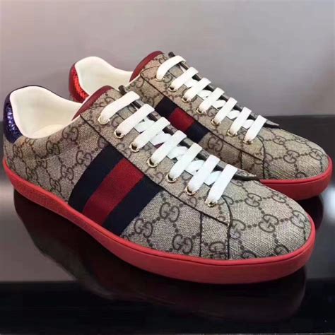 gucci ace supreme red|Gucci gg supreme sneakers.